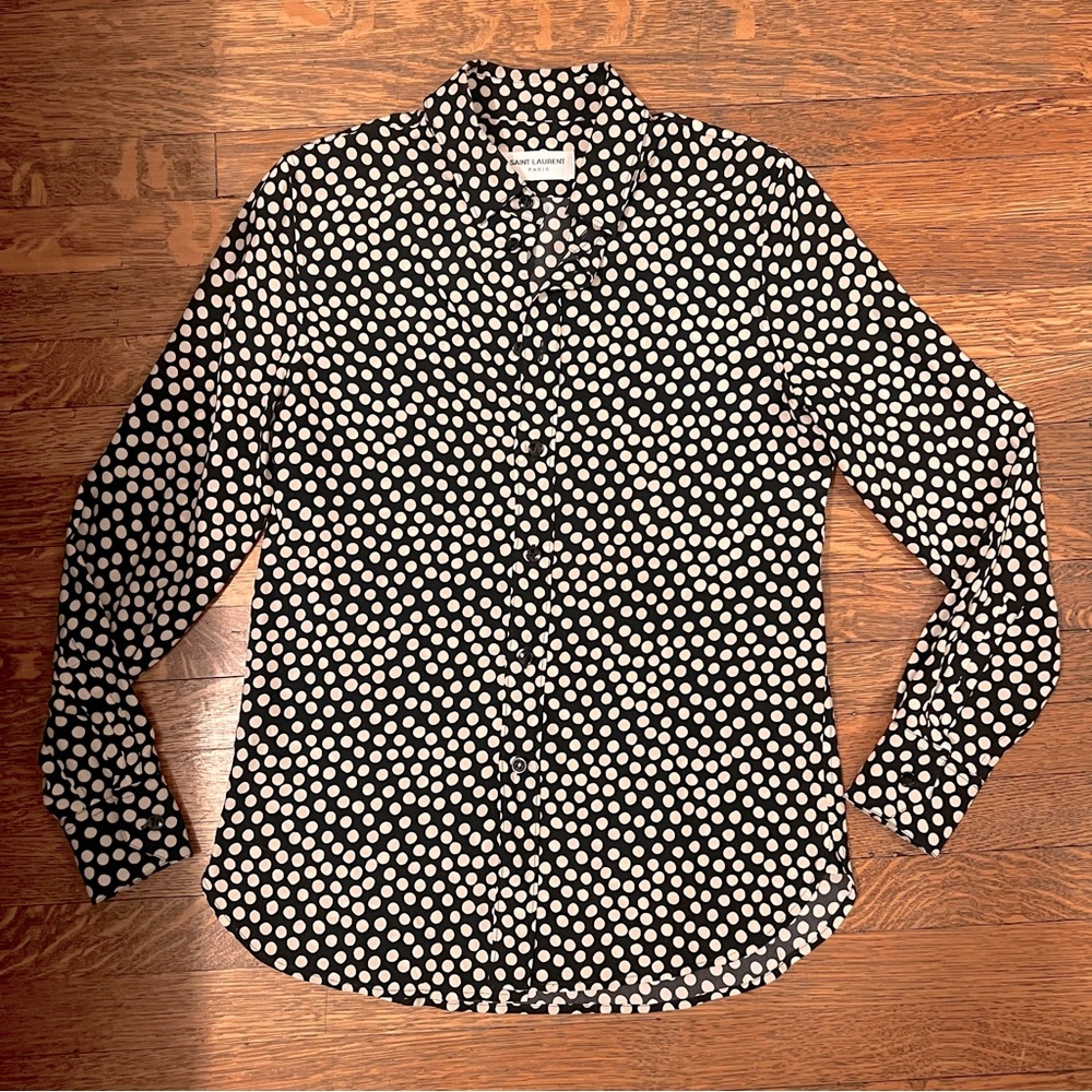 Saint Laurent Silk Polka Dot shirt